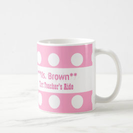 AIDE Pink Polka Dots A12 van de beste leerkracht Koffiemok