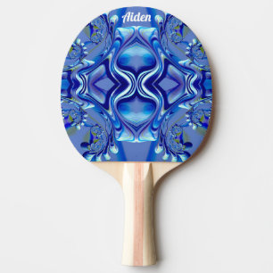 AIDEN ~ blauwe streep ~ originele fractal ~ Tafeltennisbatje