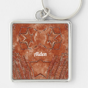AIDEN ~ Bruin Wit Zwart ~ Sleutelhanger