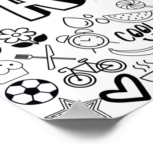 'AIDEN' Color-it-Yourself-contourontwerp Poster (Hoek)