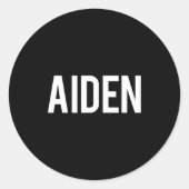Aiden - Cool New Funny Name Fan Gift Tee  Ronde Sticker (Voorkant)