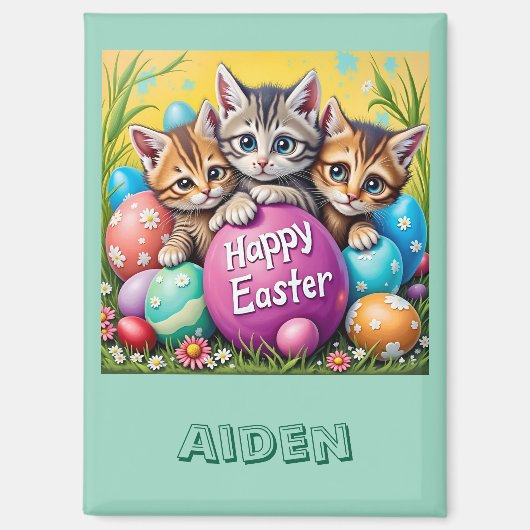 AIDEN ~ EASTER KITTENS Easter Eggs~  Magnet (Voorkant)