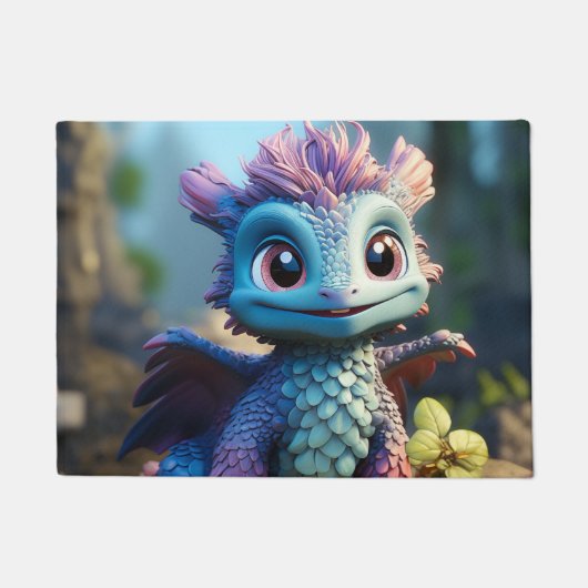 Aiden, een grillig Dragon Schort Deurmat (Voorkant)