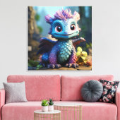 Aiden, een grillige draak canvas afdruk (Insitu (Woonkamer))
