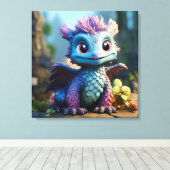 Aiden, een grillige draak canvas afdruk (Insitu (Houten vloer))
