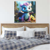Aiden, een grillige draak canvas afdruk (Insitu (Slaapkamer))