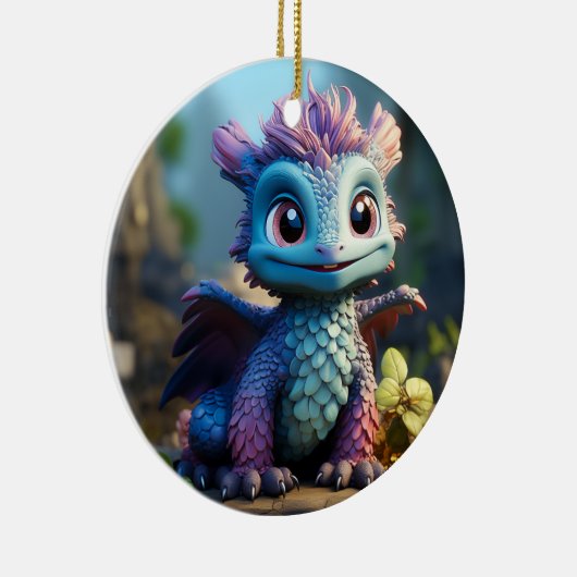 Aiden, een grillige draak keramisch ornament (Rechts)