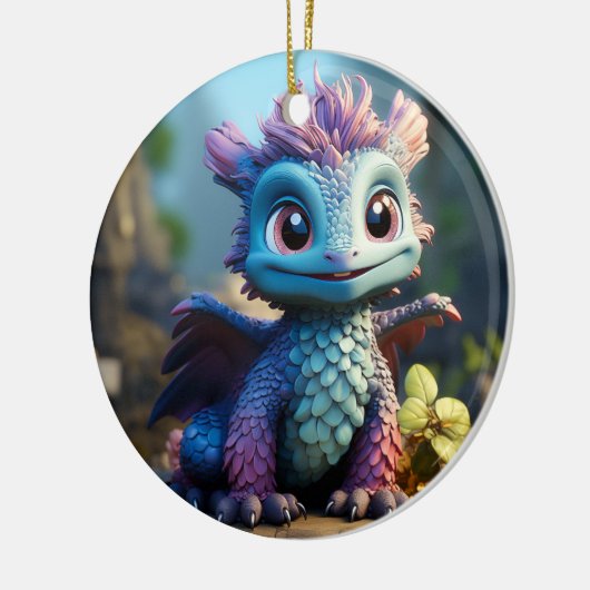 Aiden, een grillige draak keramisch ornament (Links)