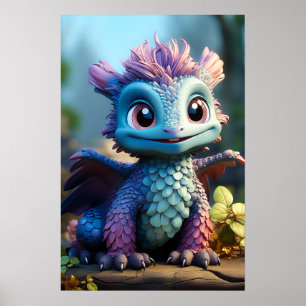 Aiden, een grillige draak poster