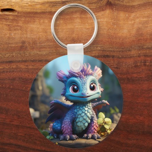 Aiden, een grillige draak sleutelhanger (Voorkant)