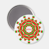 AIDEN ~ Gepersonaliseerde kerstwiel fractal ~ Magneet (Voorkant / Achterkant)