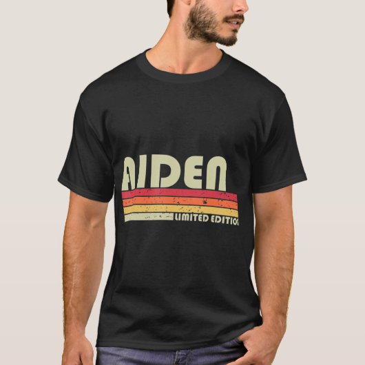 AIDEN Gift Name Personalized Funny Retro  T-shirt (Voorkant)
