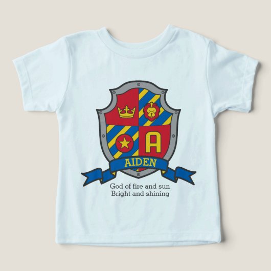 Aiden jongens naam & betekenis ridders schild (Design voorkant)