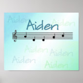 Aiden Musical Name Nursery Room Poster (Voorkant)