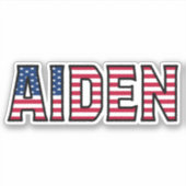 Aiden Name Vorname USA Sticker Stickerset (Voorkant)