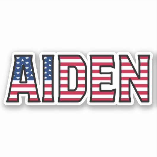 Aiden Name Vorname USA Sticker Stickerset (Voorkant)