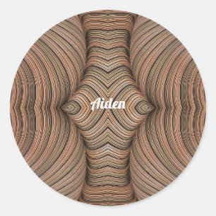 AIDEN ~  tinten van bruine fractal ~ Ronde Sticker