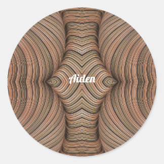 AIDEN ~  tinten van bruine fractal ~ Ronde Sticker