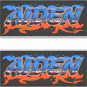 Aiden Vorname Name Graffiti Aufkleber Sticker (Voorkant)