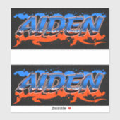 Aiden Vorname Name Graffiti Aufkleber Sticker (Vel)