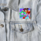 Aidi is Love Vierkante Button 5,1 Cm (In situ)
