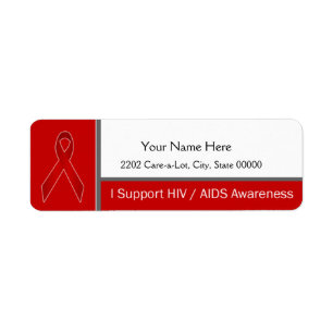 AIDS Awareness Hope Faith Support Return Address Etiket