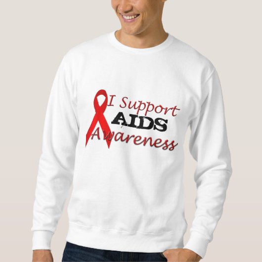 AIDS Awareness Red Ribbon Design Sweatshirt (Voorkant)
