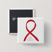 AIDS Awareness Ribbon Custom Art Pin Vierkante Button 5,1 Cm (Voorkant /achterkant)