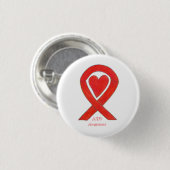 AIDS Awareness Ribbon Heart Custom Art Pin Ronde Button 3,2 Cm (Voorkant /achterkant)