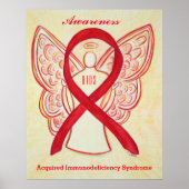 AIDS Awareness Ribbon Red Angel Custom Art Posters (Voorkant)
