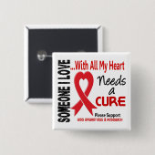 AIDS heeft een kuur 3 nodig Vierkante Button 5,1 Cm (Voorkant /achterkant)