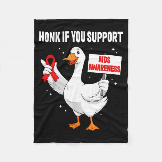 Aids_hiv Awareness Funny Goose World Aids Day Red Fleece Deken (Voorkant)