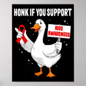 Aids_hiv Awareness Funny Goose World Aids Day Red  Poster (Voorkant)