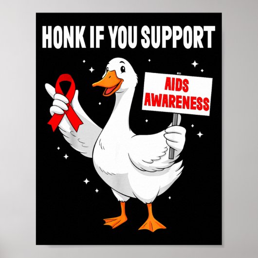 Aids_hiv Awareness Funny Goose World Aids Day Red  Poster (Voorkant)