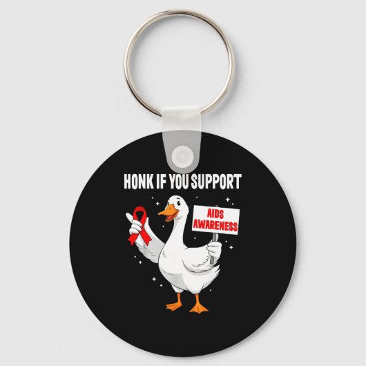 Aids_hiv Awareness Funny Goose World Aids Day Red  Sleutelhanger (Voorkant)