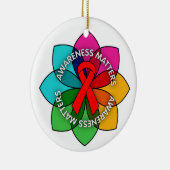 AIDS HIV Awareness Materie Petals Keramisch Ornament (Rechts)