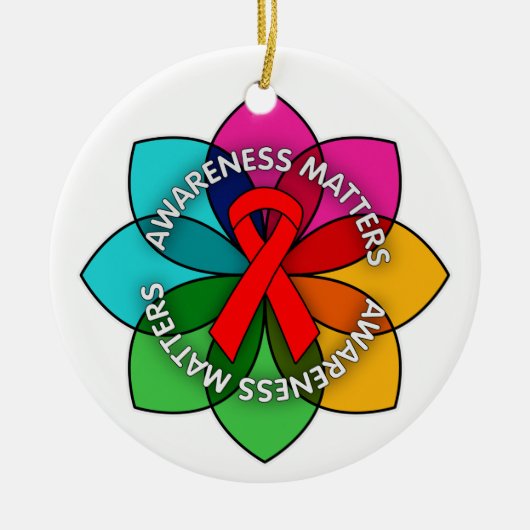 AIDS HIV Awareness Materie Petals Keramisch Ornament (Voorkant)