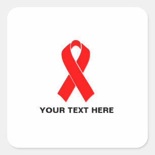 Aids HIV Awareness Red Ribbon Vierkante Sticker