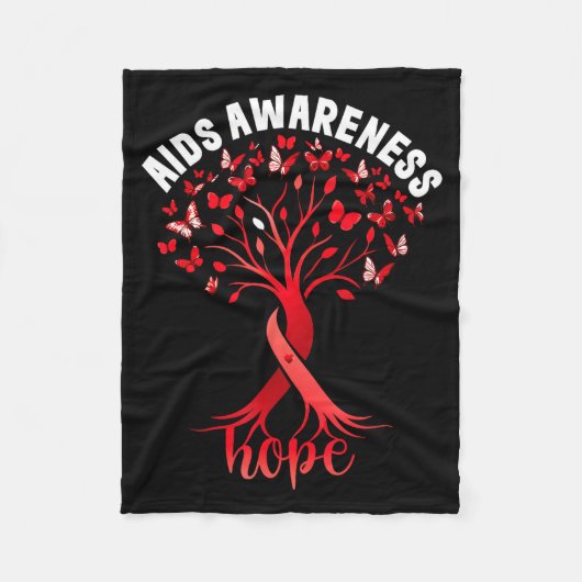 Aids_hiv Awareness World Aids Day Red Ribbon Hope  Fleece Deken (Voorkant)