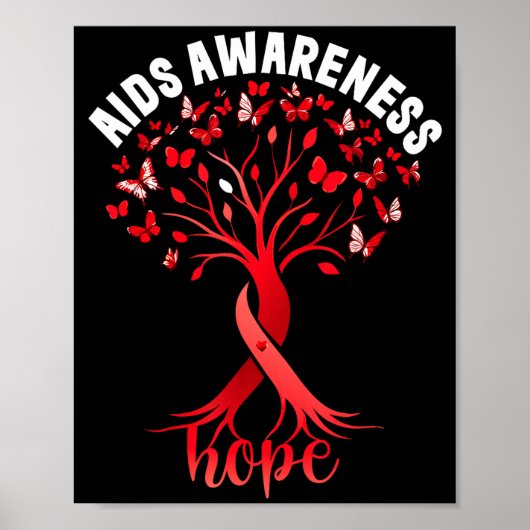 Aids_hiv Awareness World Aids Day Red Ribbon Hope  Poster (Voorkant)