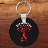 Aids_hiv Awareness World Aids Day Red Ribbon Hope Sleutelhanger (Voorkant)