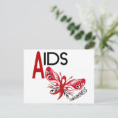 AIDS / HIV Butterfly 3 Awareness Briefkaart (Staand voorkant)