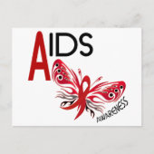 AIDS / HIV Butterfly 3 Awareness Briefkaart (Voorkant)