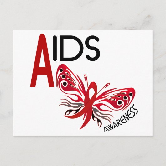 AIDS / HIV Butterfly 3 Awareness Briefkaart (Voorkant)