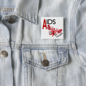 AIDS / HIV Butterfly 3 Awareness Vierkante Button 5,1 Cm (In situ)