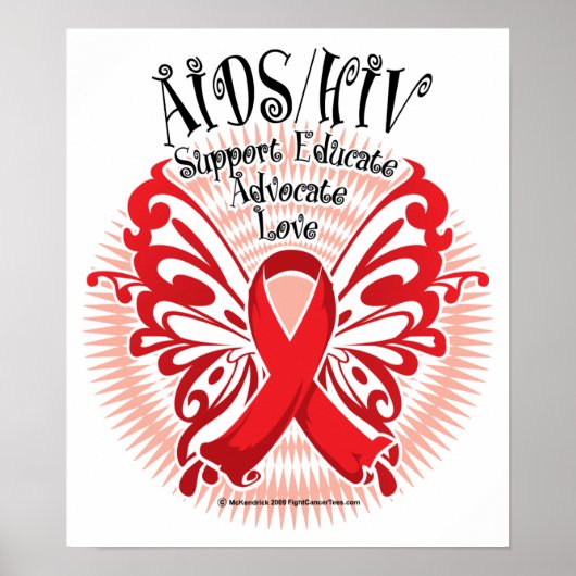 AIDS/HIV Butterfly 3 Poster (Voorkant)