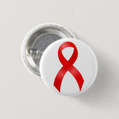 AIDS | HIV | Hartziekte | Slag | Rode lint Ronde Button 3,2 Cm (Voorkant /achterkant)