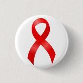 AIDS | HIV | Hartziekte | Slag | Rode lint Ronde Button 3,2 Cm (Voorkant)