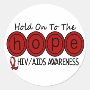 AIDS HIV HOOP 6 RONDE STICKER