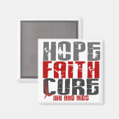 AIDS / HIV HOOP GELOOF GENEZING MAGNEET (Voorkant / Achterkant)